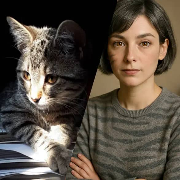 Realistic human pet photo example